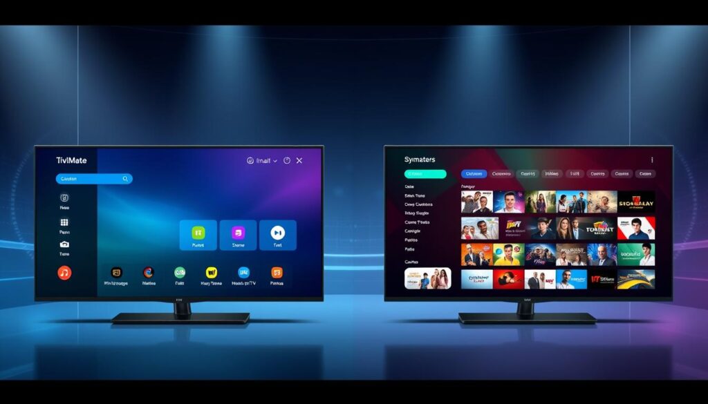 TiviMate user interface comparison with IPTV Smarters user interface